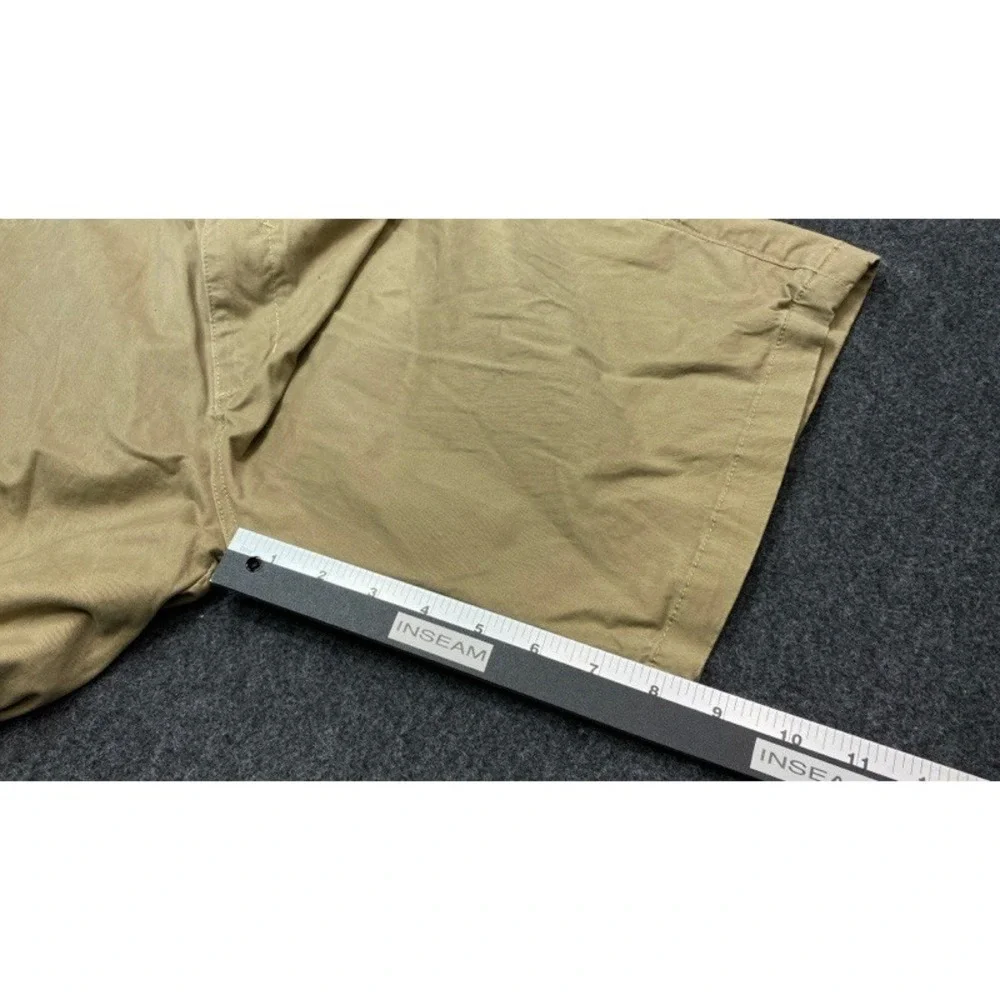 Across the Pond Chino Shorts Mens 34 Khaki Tan Signature Line Stretch Cotton